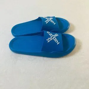 Kenzo | Shoes | Kenzo Mens Logo Slide Sandals In Cyan Blue  display picture 2